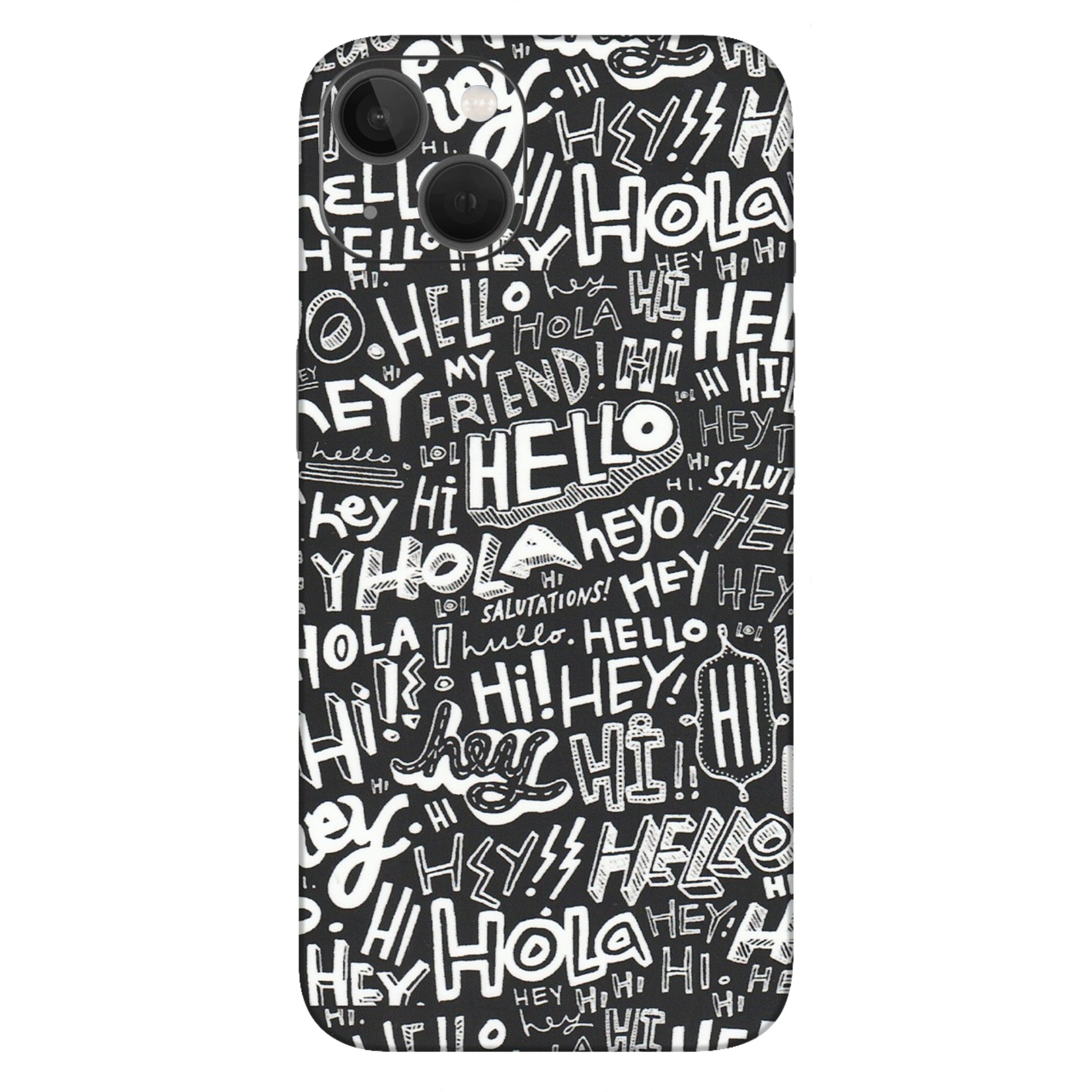 Apple iPhone Skins (All Models) - Hi Hello Doodles - Matte Finish (M-25) iPhone 13