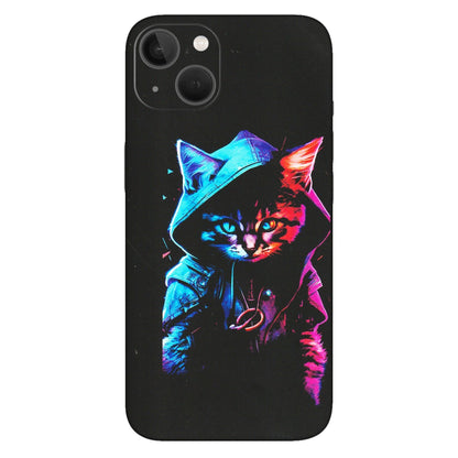 Apple iPhone Skins (All Models) - Cyberpunk Cat - Matte Finish (M-45) iPhone 13