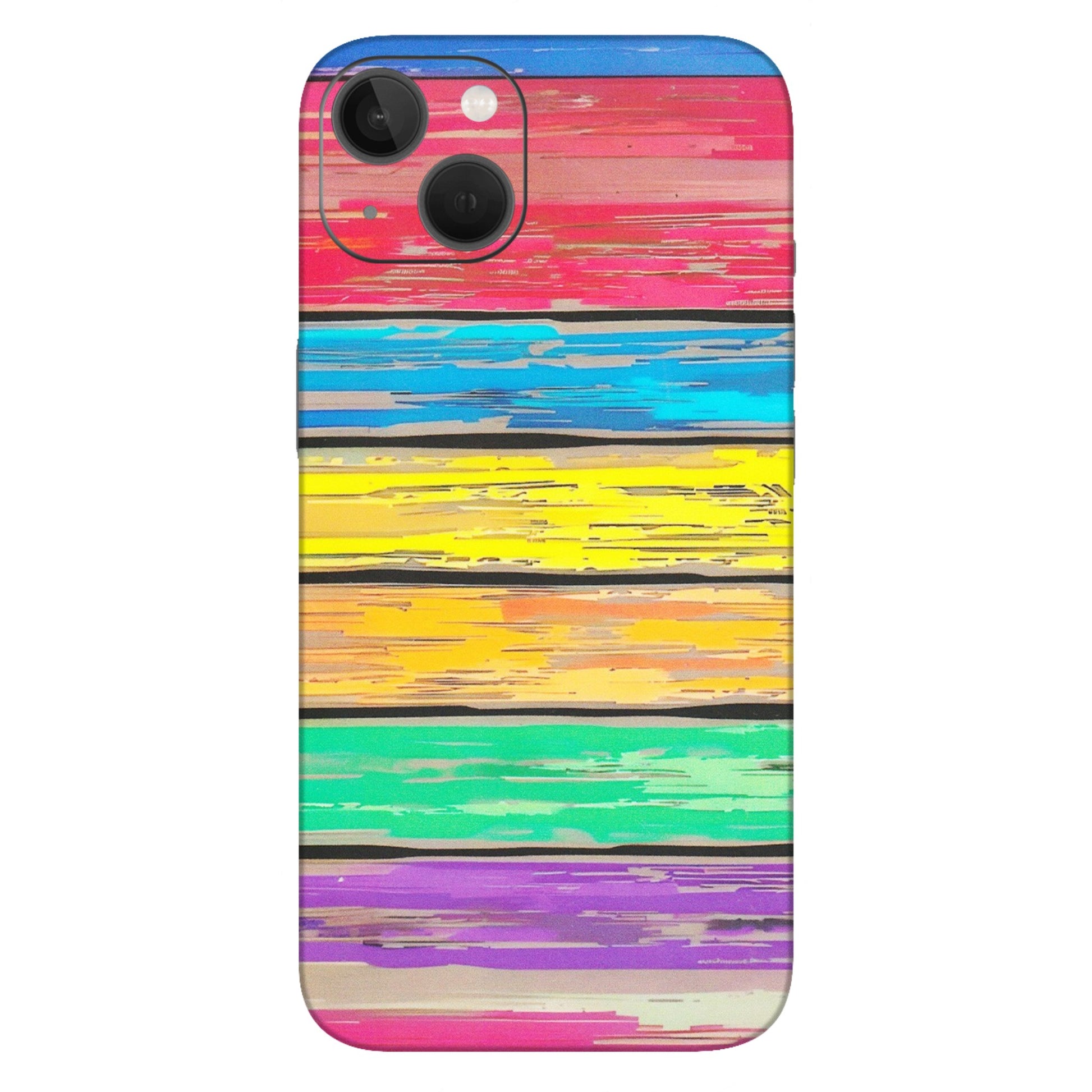 Apple iPhone Skins (All Models) - Multi Colour Wooden Wall - Matte Finish (M-96) iPhone 13