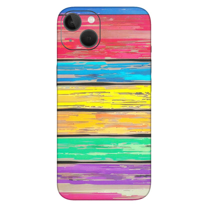 Apple iPhone Skins (All Models) - Multi Colour Wooden Wall - Matte Finish (M-96) iPhone 13
