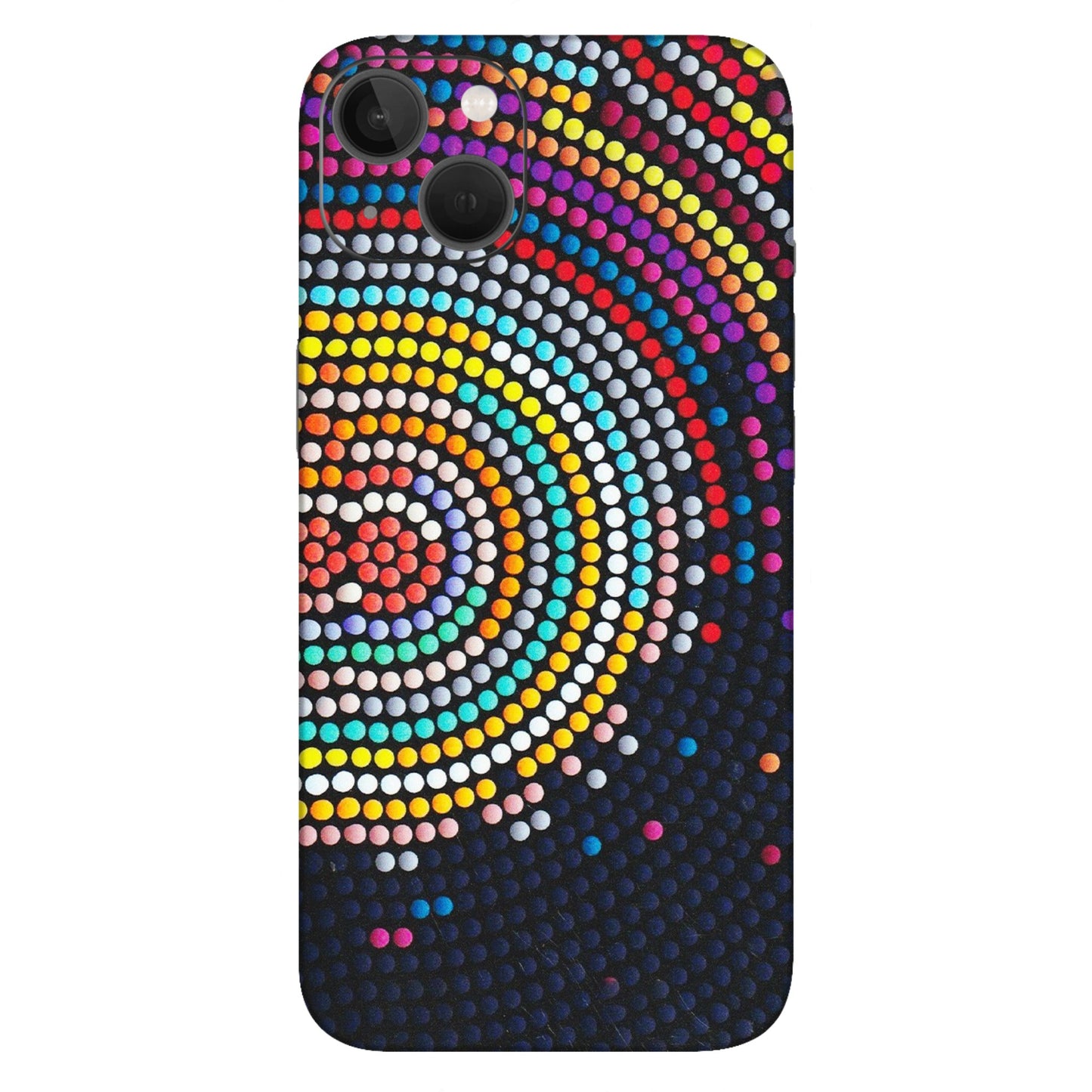 Apple iPhone Skins (All Models) - Rainbow Dot Mandala - Matte Finish (M-97) iPhone 13