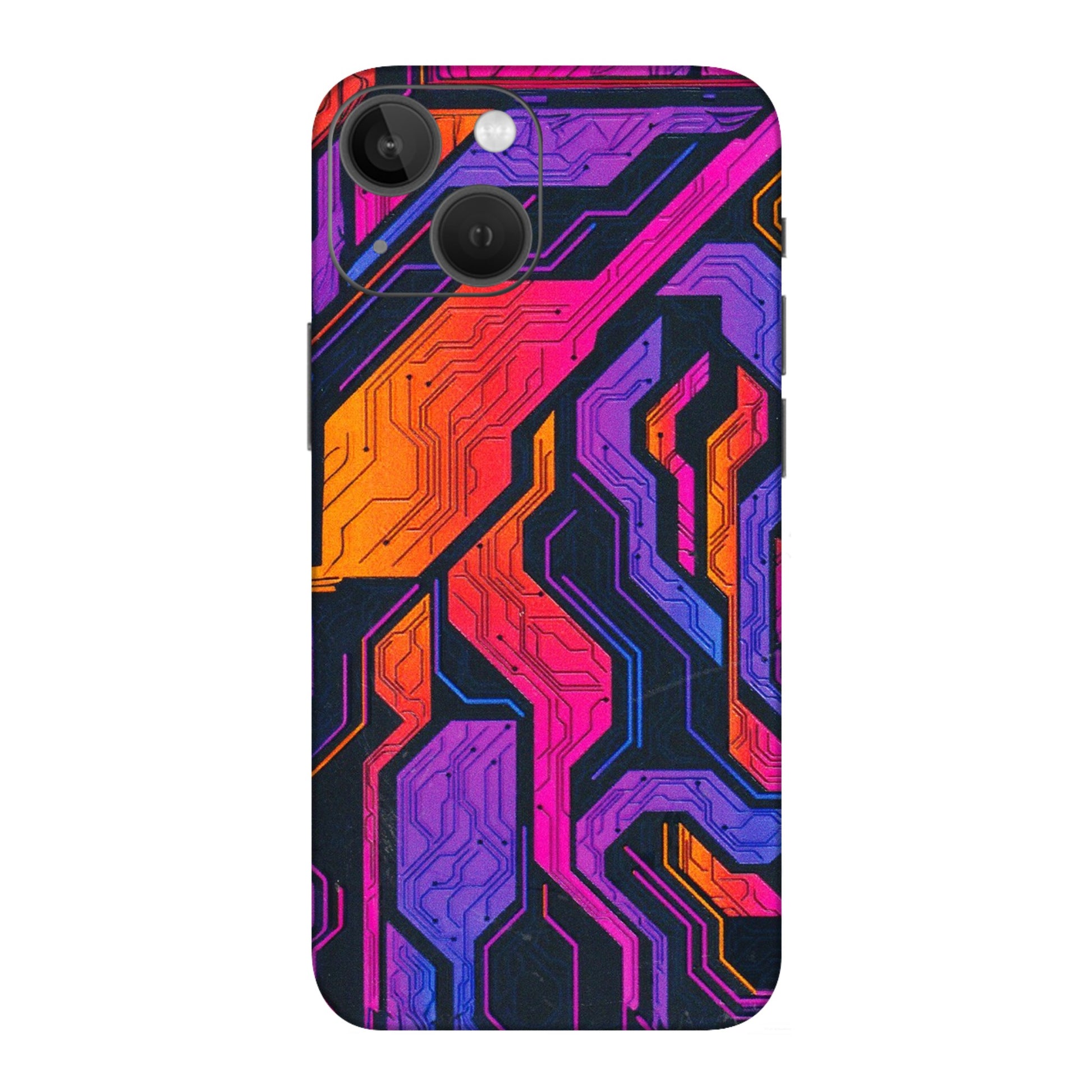 Apple iPhone Skins (All Models) - Tech Circuits Futuristic - 3D Embossed Finish (L-07) iPhone 13 Mini