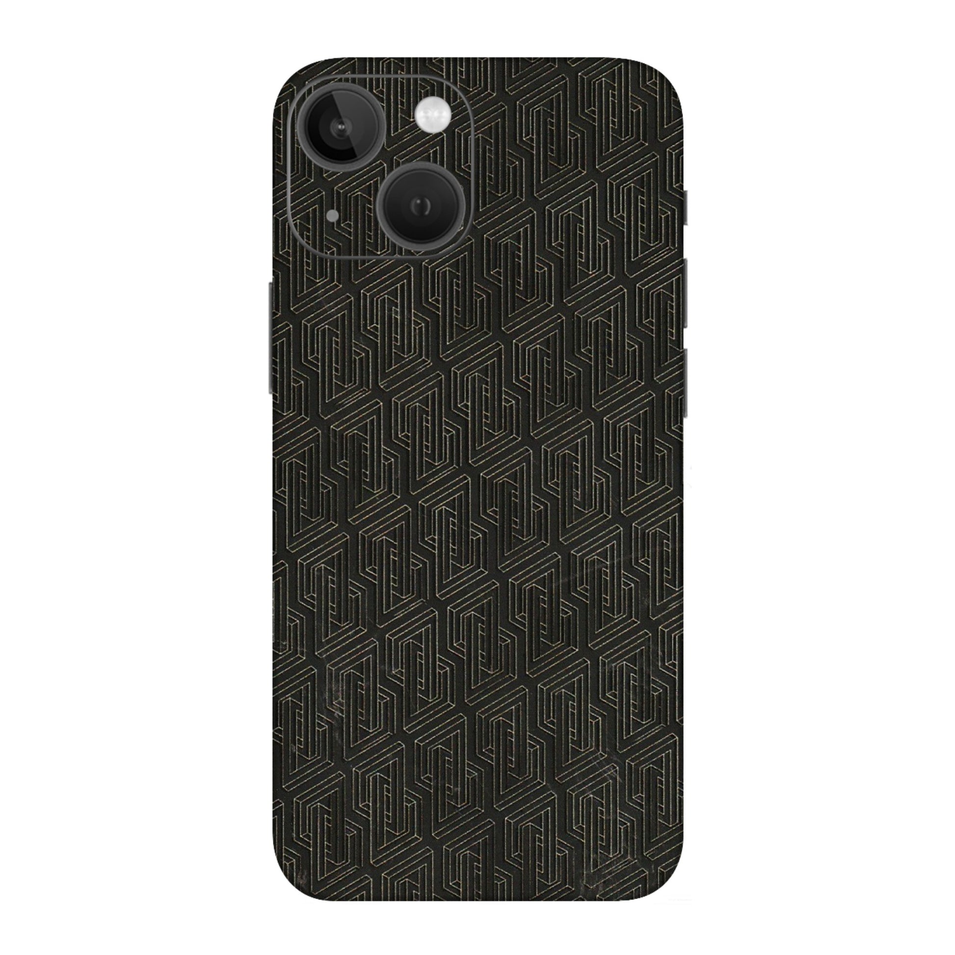 Apple iPhone Skins (All Models) - Black Abstract Pattern - 3D Embossed Finish (L-117) iPhone 13 Mini