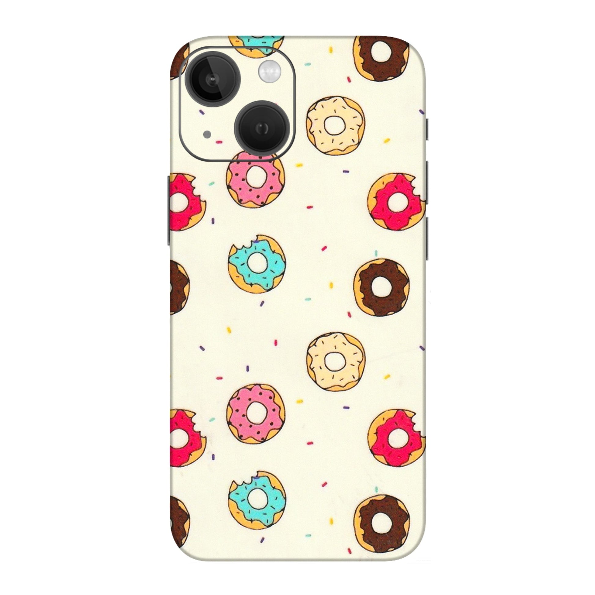 Apple iPhone Skins (All Models) - Mini Donuts Doodle Art - 3D Embossed Finish (L-122) iPhone 13 Mini