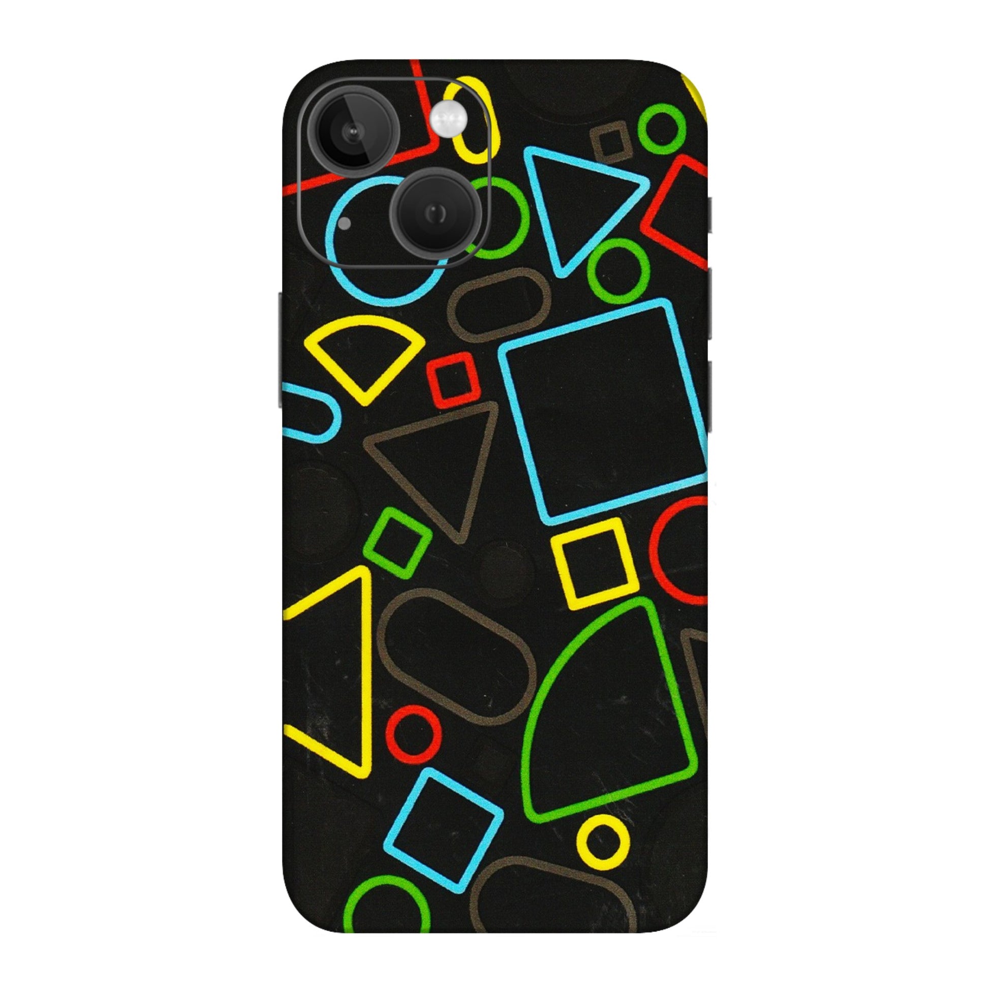Apple iPhone Skins (All Models) - Black Shapes - 3D Embossed Finish (L-131) iPhone 13 Mini