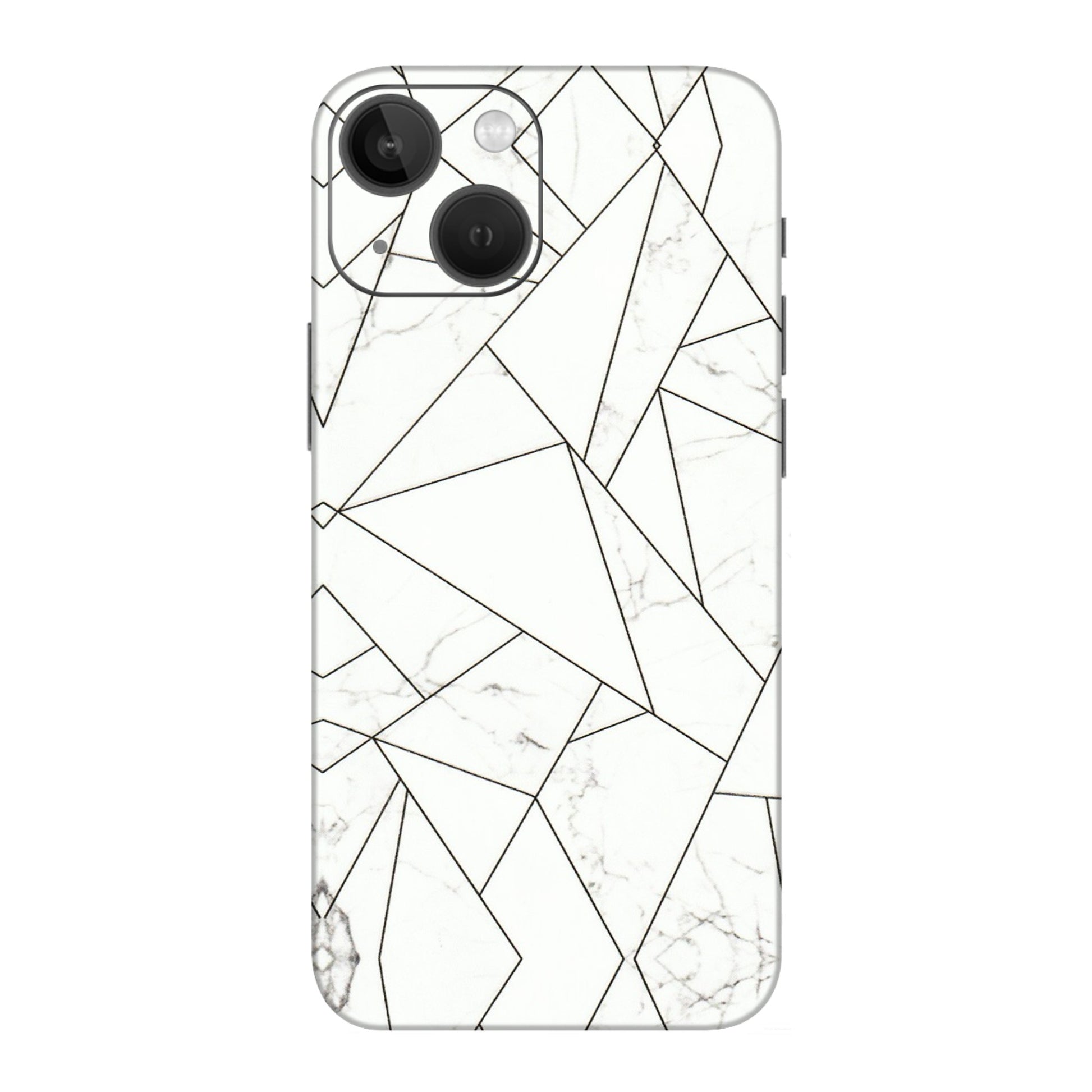 Apple iPhone Skins (All Models) - Luxury White Marble Effect - 3D Embossed Finish (L-168) iPhone 13 Mini