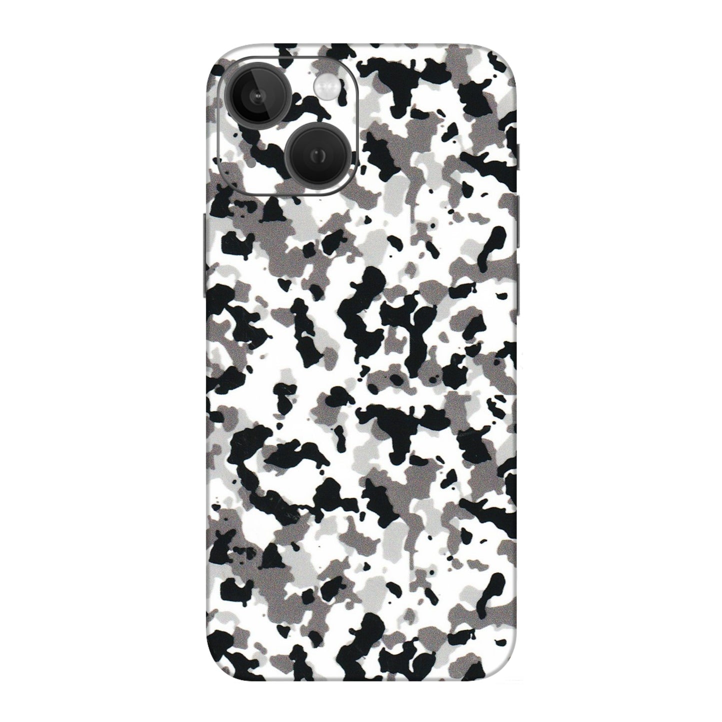 Apple iPhone Skins (All Models) - White Black Camouflage - 3D Embossed Finish (L-18) iPhone 13 Mini