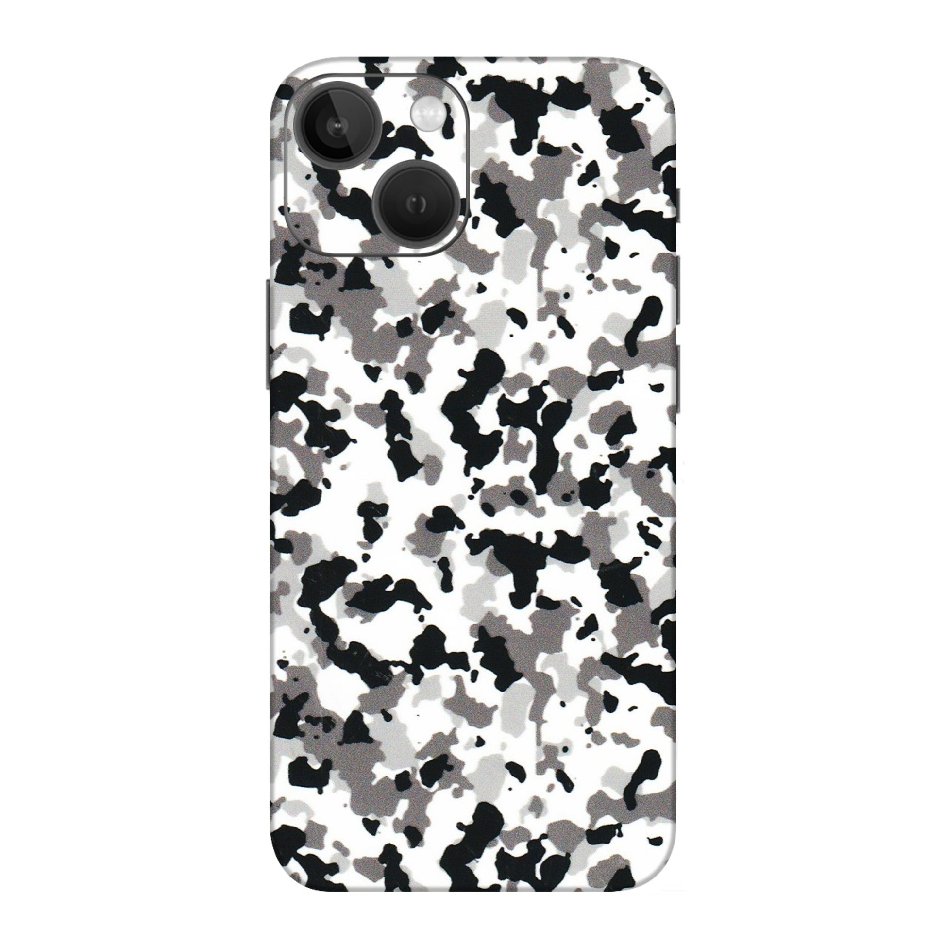 Apple iPhone Skins (All Models) - White Black Camouflage - 3D Embossed Finish (L-18) iPhone 13 Mini