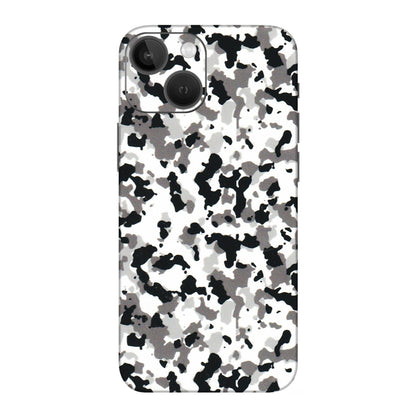 Apple iPhone Skins (All Models) - White Black Camouflage - 3D Embossed Finish (L-18) iPhone 13 Mini