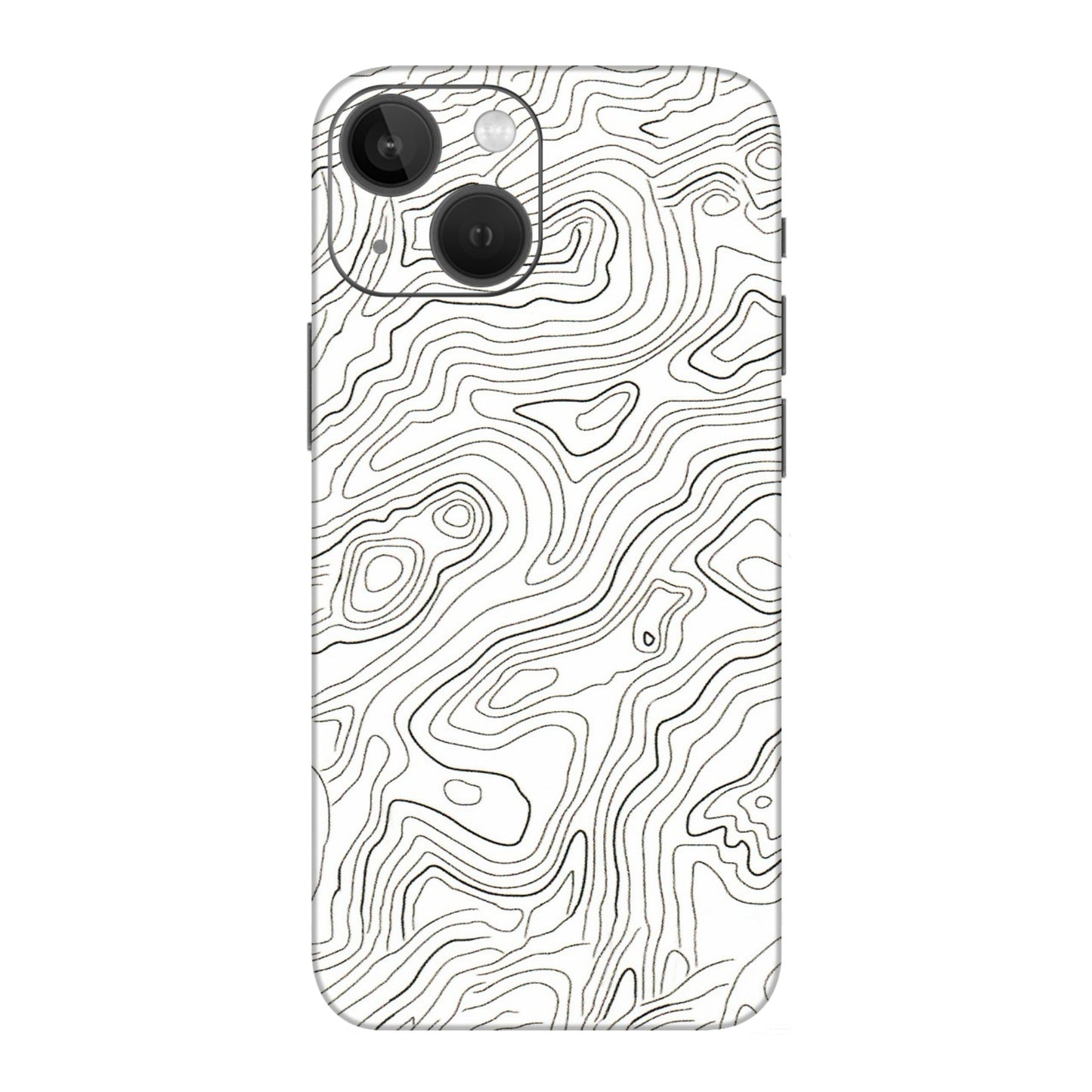 Apple iPhone Skins (All Models) - White Black Swirls - 3D Embossed Finish (L-219) iPhone 13 Mini