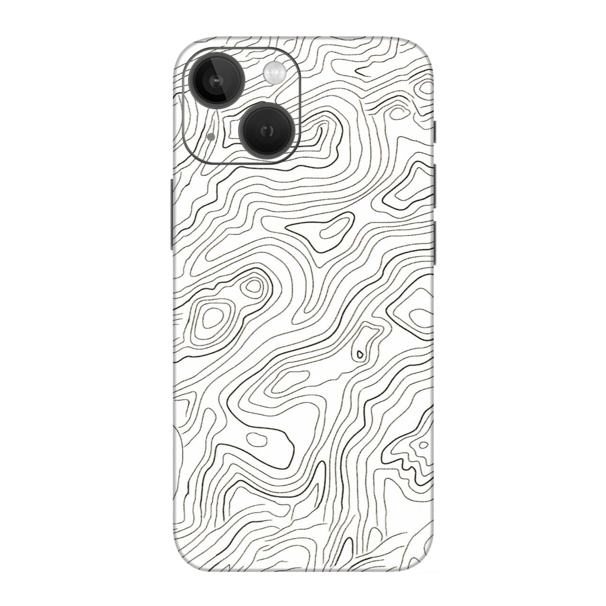 Apple iPhone Skins (All Models) - White Black Swirls - 3D Embossed Finish (L-219) iPhone 13 Mini