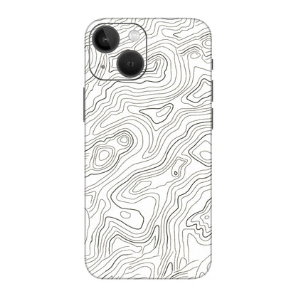 Apple iPhone Skins (All Models) - White Black Swirls - 3D Embossed Finish (L-219) iPhone 13 Mini