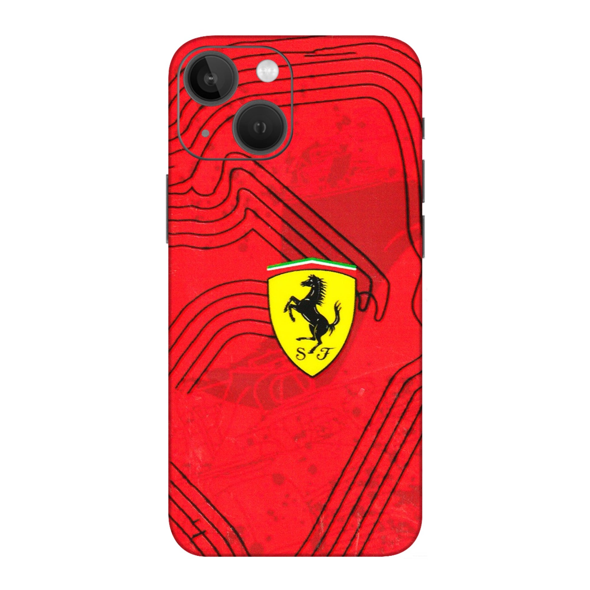 Apple iPhone Skins (All Models) - Red Ferrari Logo Stylish - 3D Embossed Finish (L-238) iPhone 13 Mini