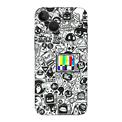 Apple iPhone Skins (All Models) - Doodles Positive Art - 3D Embossed Finish (L-263) iPhone 13 Mini