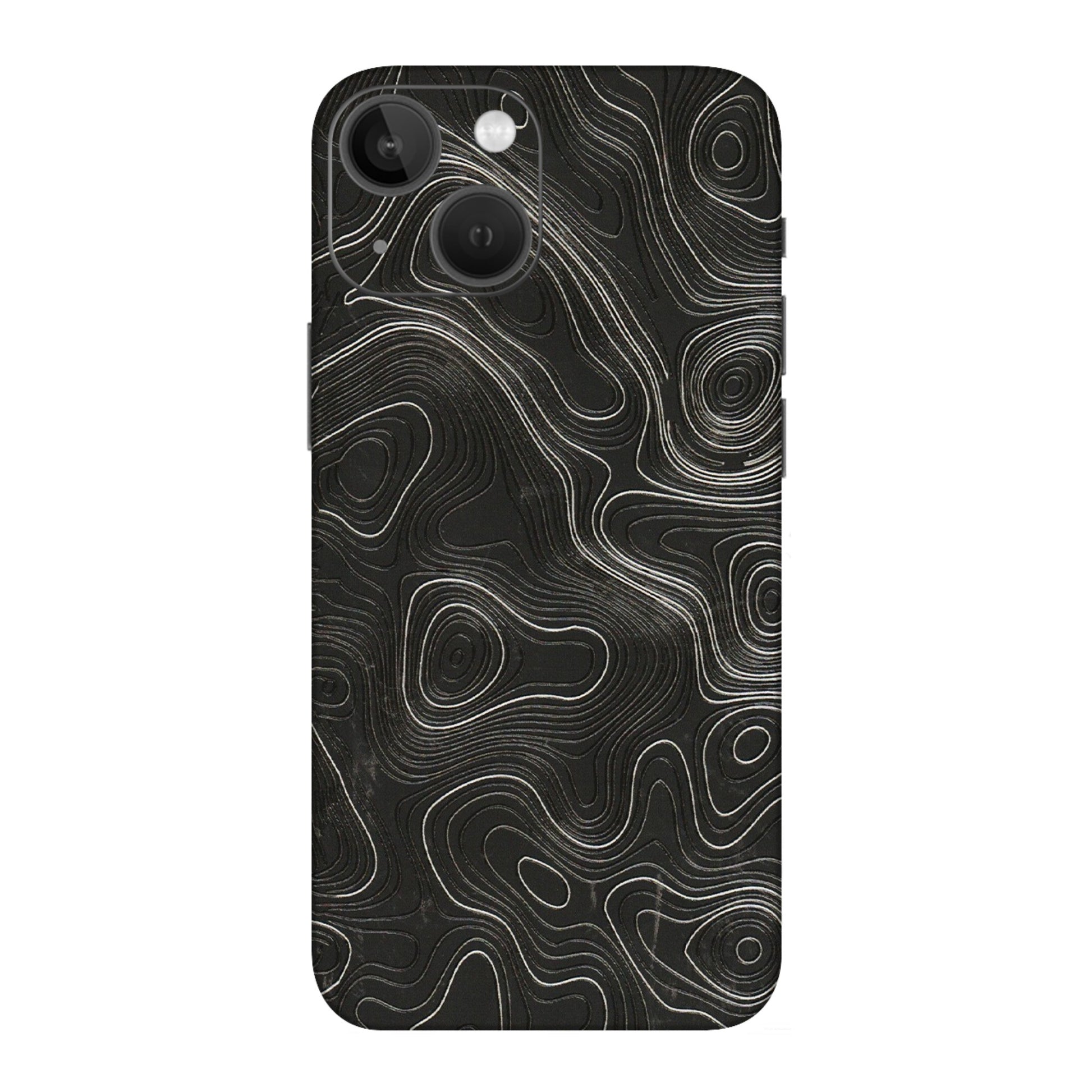 Apple iPhone Skins (All Models) - Abstract White Line Map - 3D Embossed Finish (L-269) iPhone 13 Mini