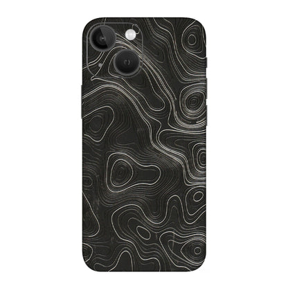 Apple iPhone Skins (All Models) - Abstract White Line Map - 3D Embossed Finish (L-269) iPhone 13 Mini