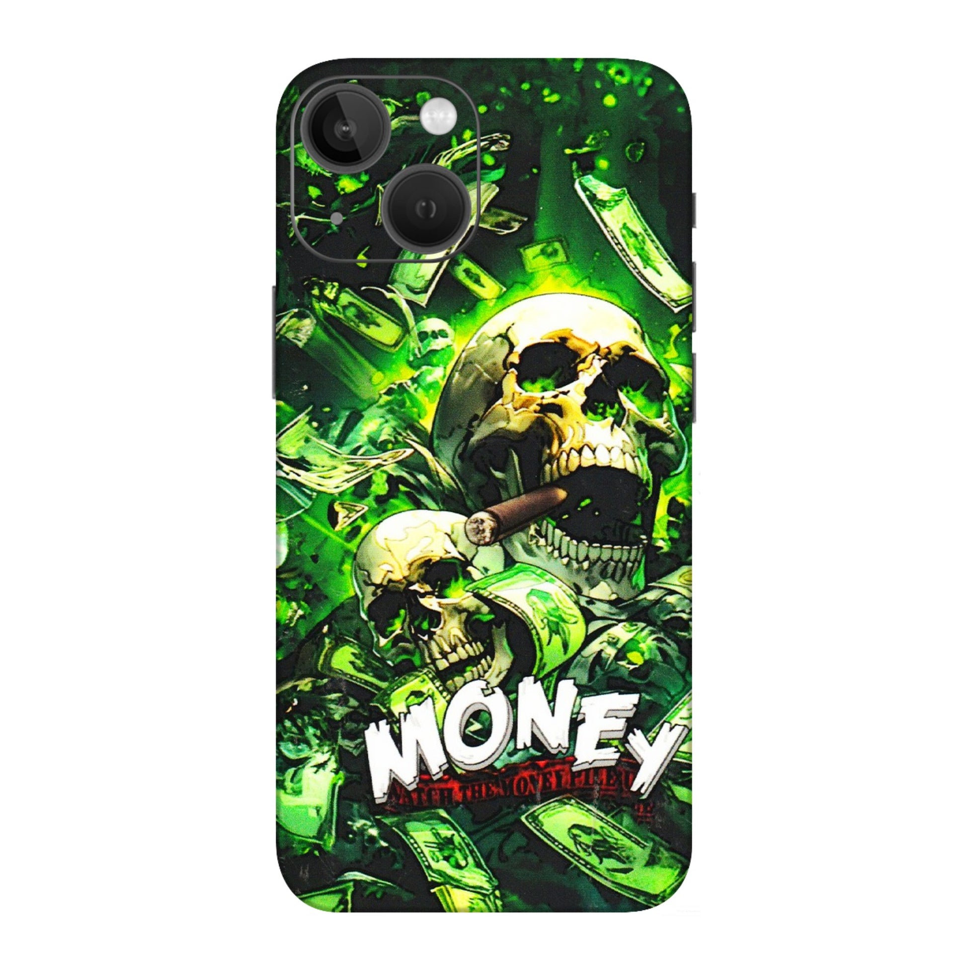 Apple iPhone Skins (All Models) - Skull Money - 3D Embossed Finish (L-303) iPhone 13 Mini