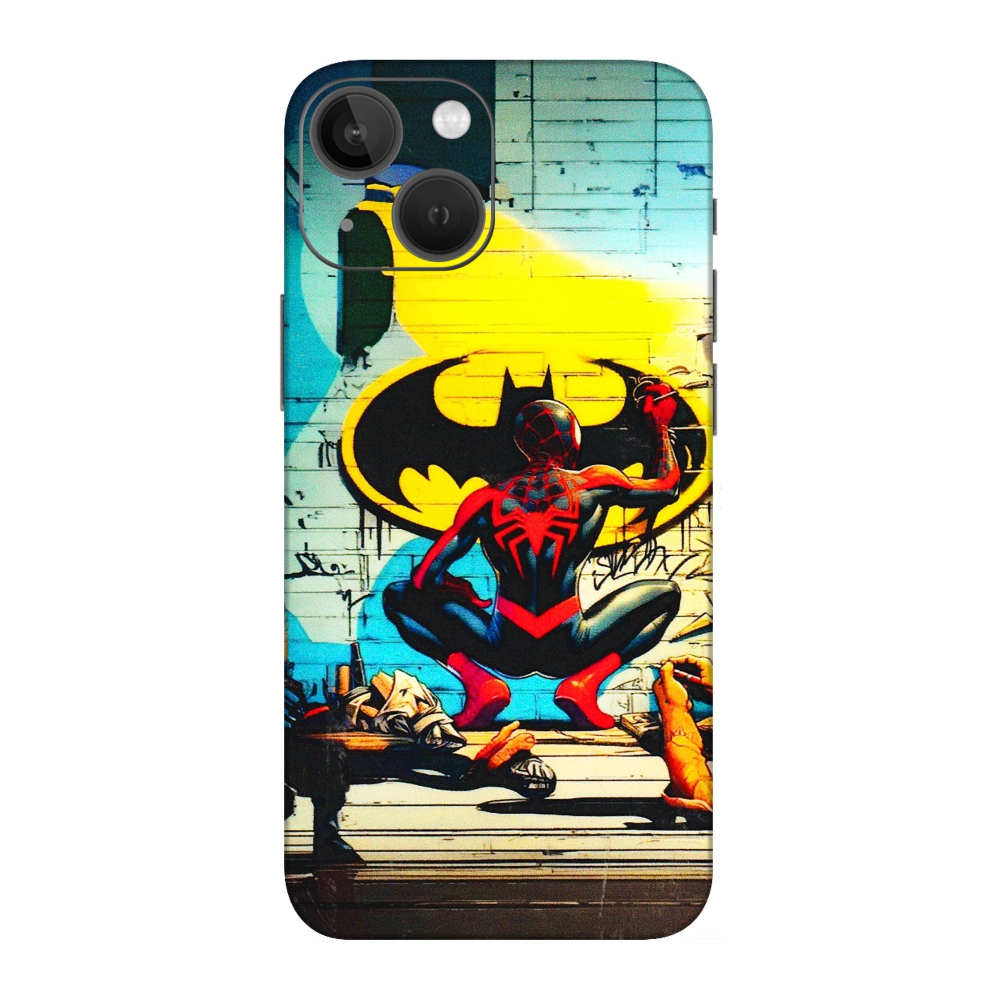 Apple iPhone Skins (All Models) - New Spiderman Bat Logo - 3D Embossed Finish (L-309) iPhone 13 Mini