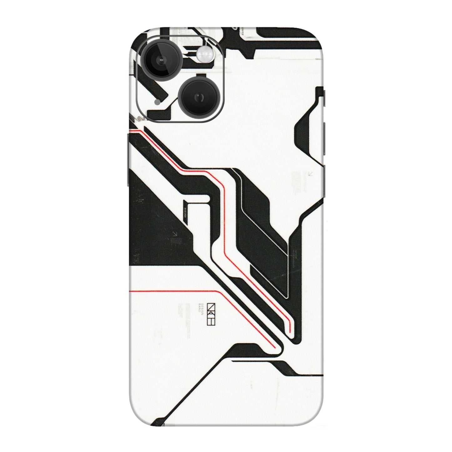 Apple iPhone Skins (All Models) - White Techy Logo - 3D Embossed Finish (L-312) iPhone 13 Mini