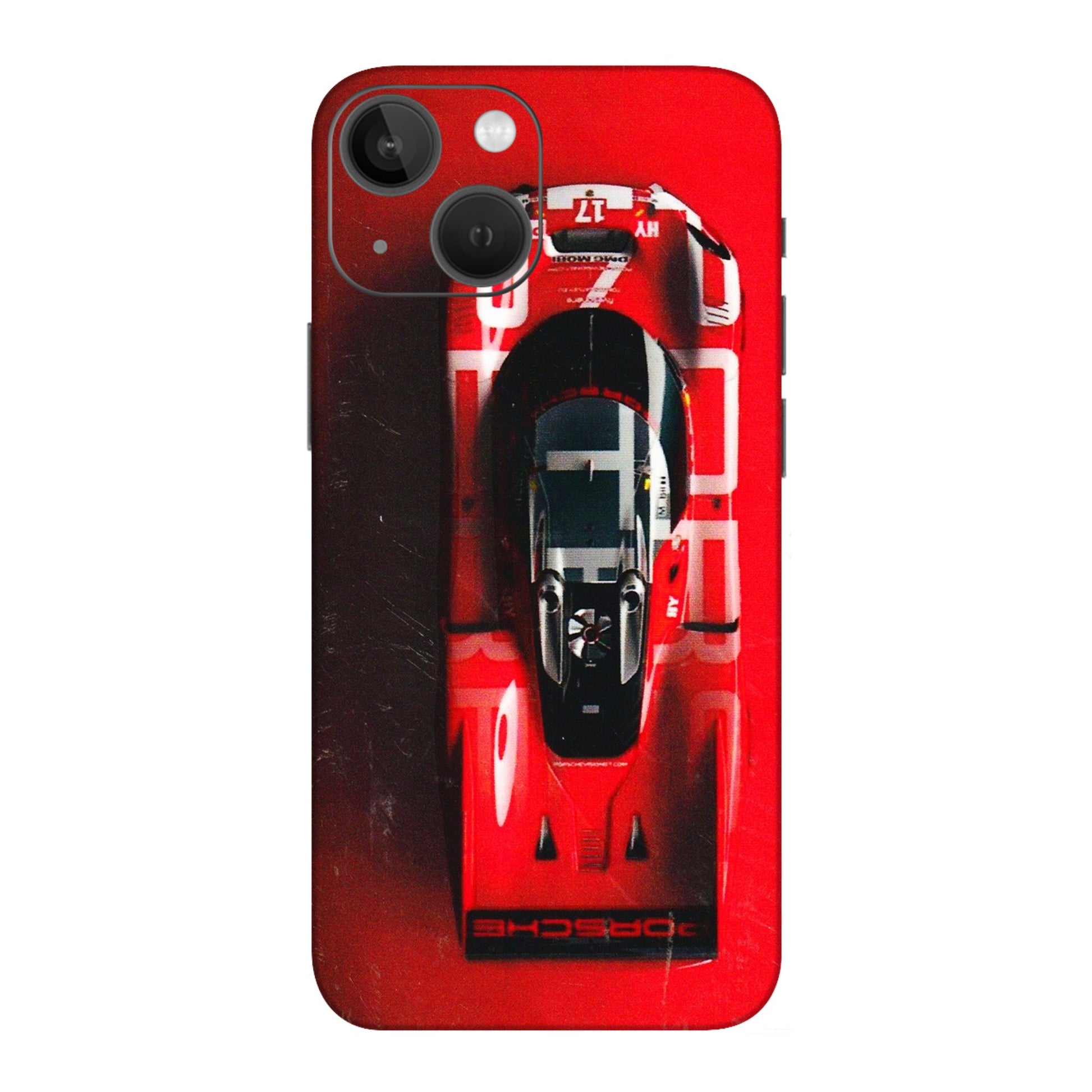Apple iPhone Skins (All Models) - Red Porsche Car Logo - 3D Embossed Finish (L-315) iPhone 13 Mini