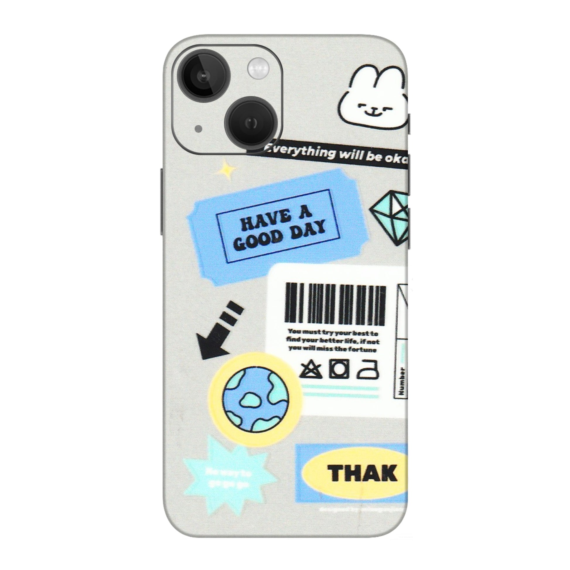Apple iPhone Skins (All Models) - Will Be Okay Design - 3D Embossed Finish (L-316) iPhone 13 Mini