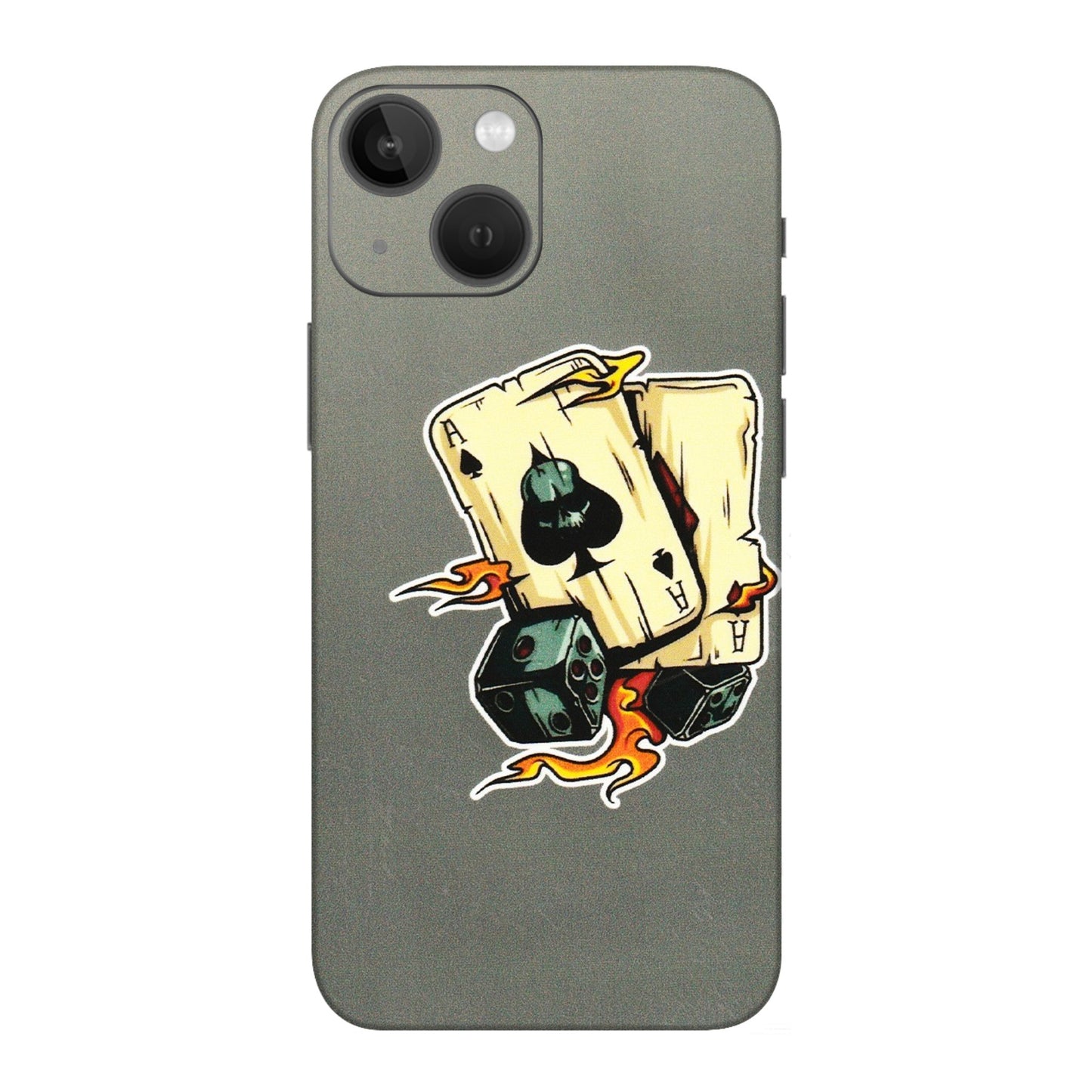 Apple iPhone Skins (All Models) - Grey Cards Of Ace - 3D Embossed Finish (L-77) iPhone 13 Mini