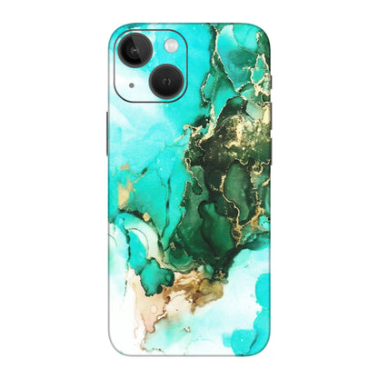 Apple iPhone Skins (All Models) - The Blue Gold Marble - Matte Finish (M-124) iPhone 13 Mini