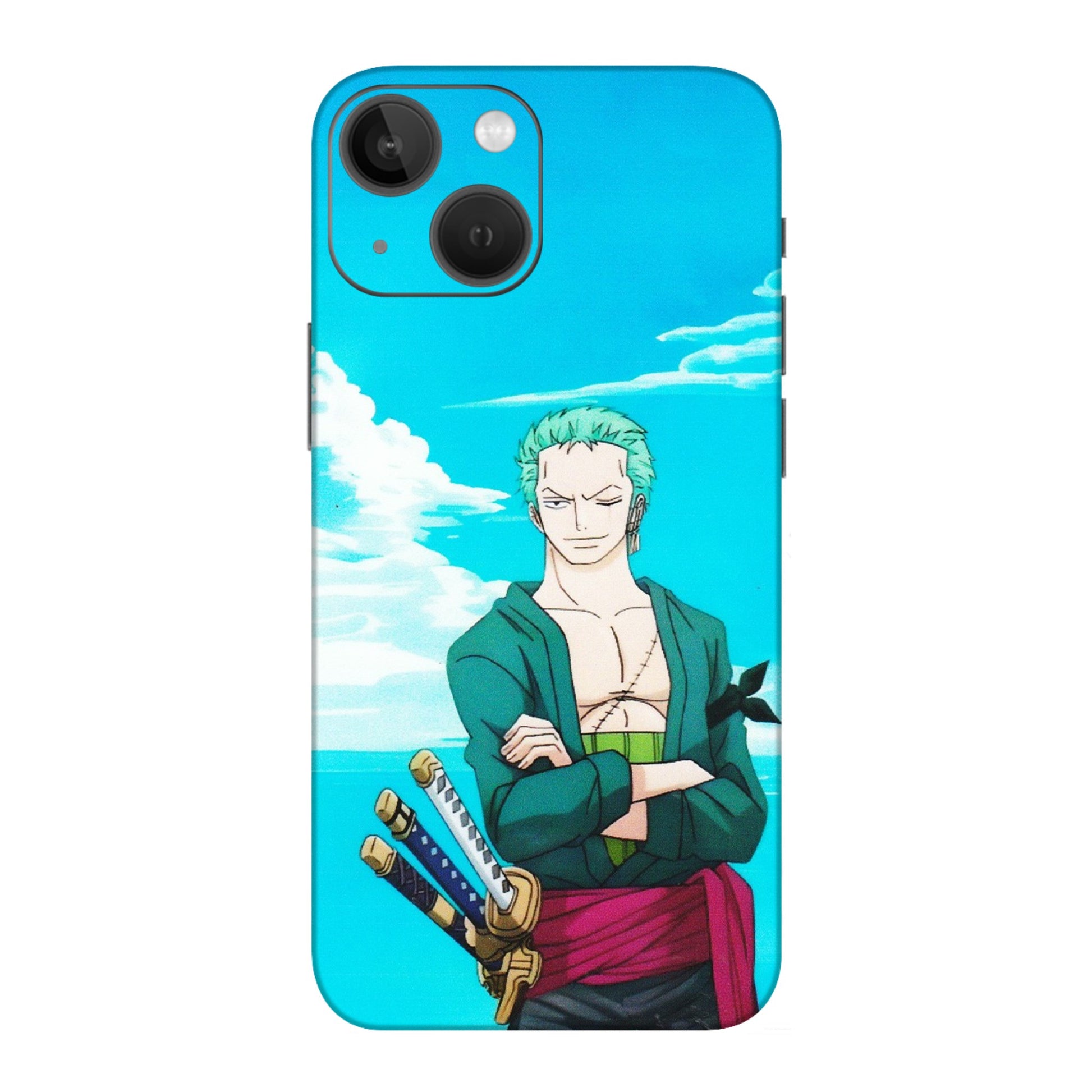Apple iPhone Skins (All Models) - Cool Swordman Zoro Anime - Matte Finish (M-143) iPhone 13 Mini
