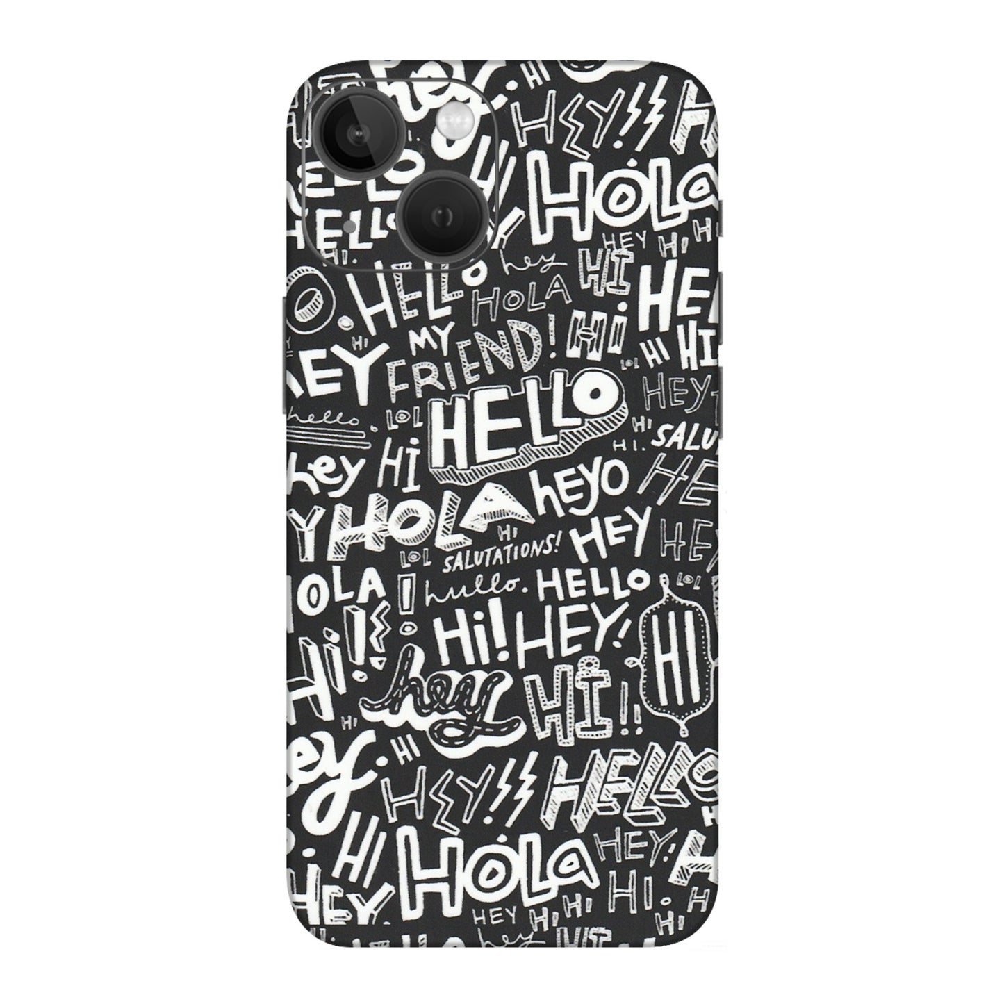 Apple iPhone Skins (All Models) - Hi Hello Doodles - Matte Finish (M-25) iPhone 13 Mini