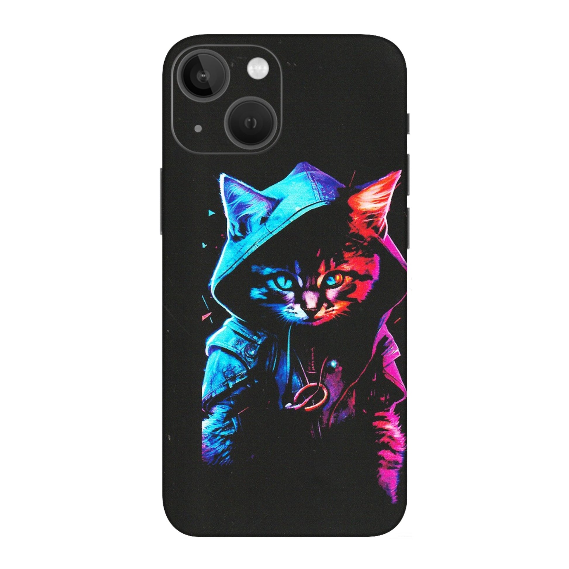 Apple iPhone Skins (All Models) - Cyberpunk Cat - Matte Finish (M-45) iPhone 13 Mini