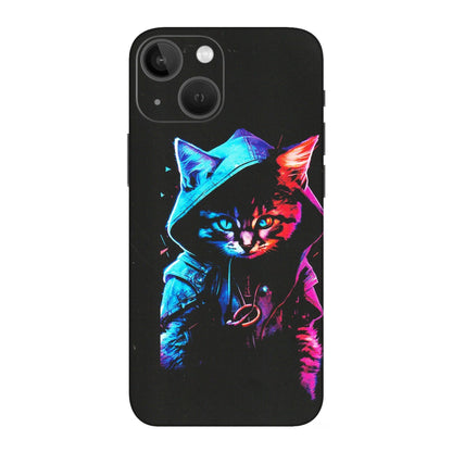 Apple iPhone Skins (All Models) - Cyberpunk Cat - Matte Finish (M-45) iPhone 13 Mini