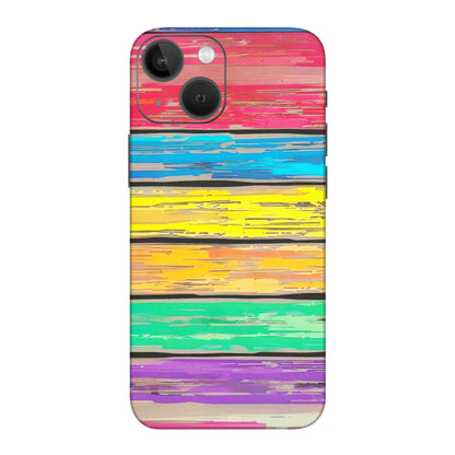 Apple iPhone Skins (All Models) - Multi Colour Wooden Wall - Matte Finish (M-96) iPhone 13 Mini