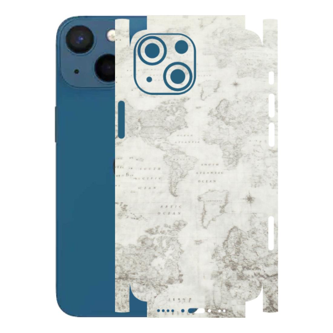 Apple iPhone Skins (All Models) - World Travel Map - Transparent Finish (T-04) iPhone 13 Mini