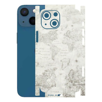 Apple iPhone Skins (All Models) - World Travel Map - Transparent Finish (T-04) iPhone 13 Mini