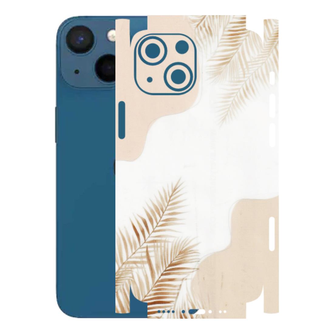 Apple iPhone Skins (All Models) - Gold Petals Abstract - Transparent Finish (T-08) iPhone 13 Mini