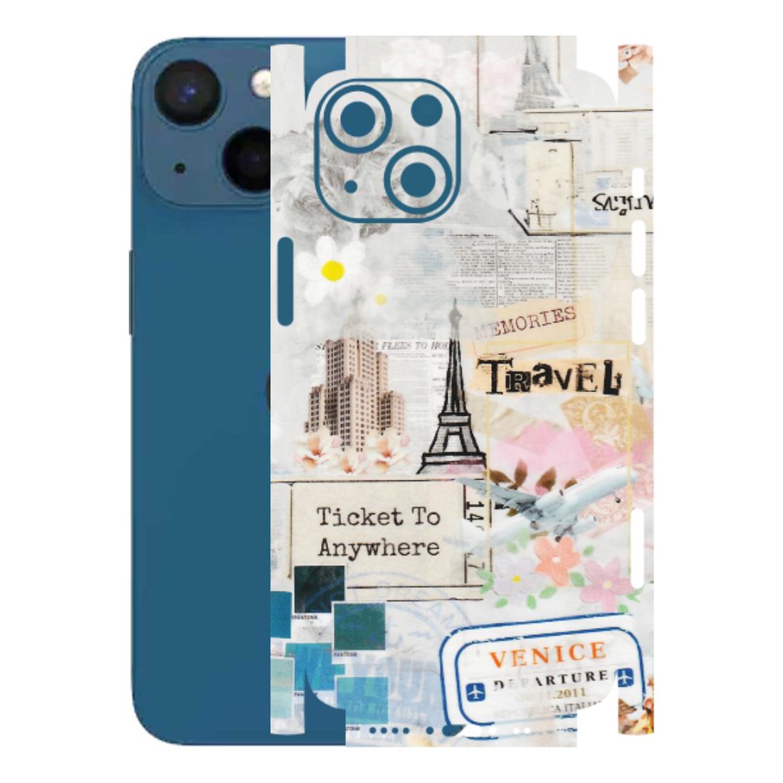 Apple iPhone Skins (All Models) - Travel Memories - Transparent Finish (T-09) iPhone 13 Mini