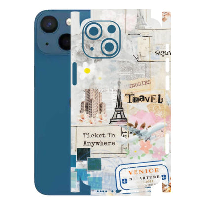 Apple iPhone Skins (All Models) - Travel Memories - Transparent Finish (T-09) iPhone 13 Mini