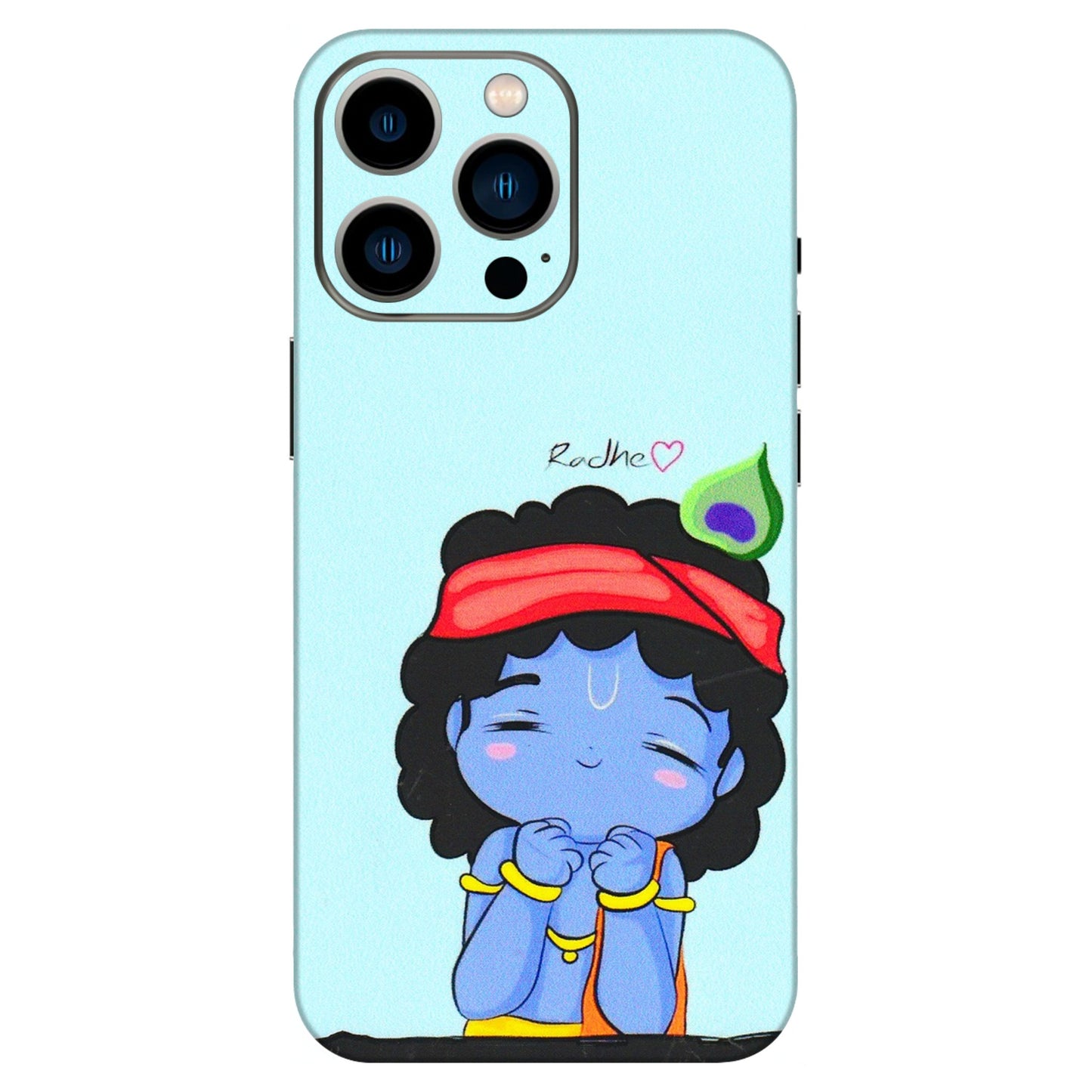 Apple iPhone Skins (All Models) - Radhe Radhe Cute Toon - 3D Embossed Finish (L-05) iPhone 13 Pro