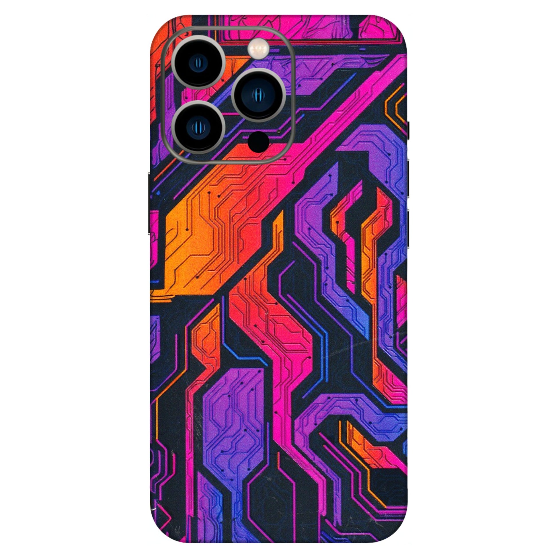 Apple iPhone Skins (All Models) - Tech Circuits Futuristic - 3D Embossed Finish (L-07) iPhone 13 Pro