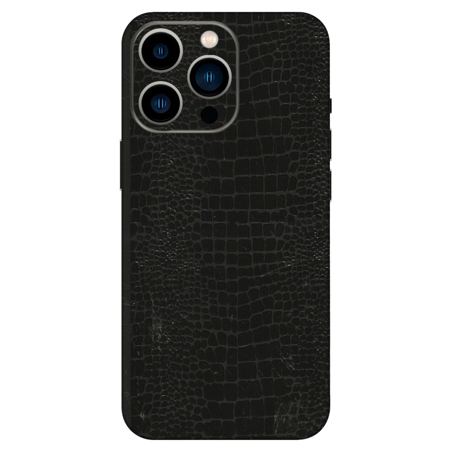 Apple iPhone Skins (All Models) - Snake Leather Black - 3D Embossed Finish (L-107) iPhone 13 Pro