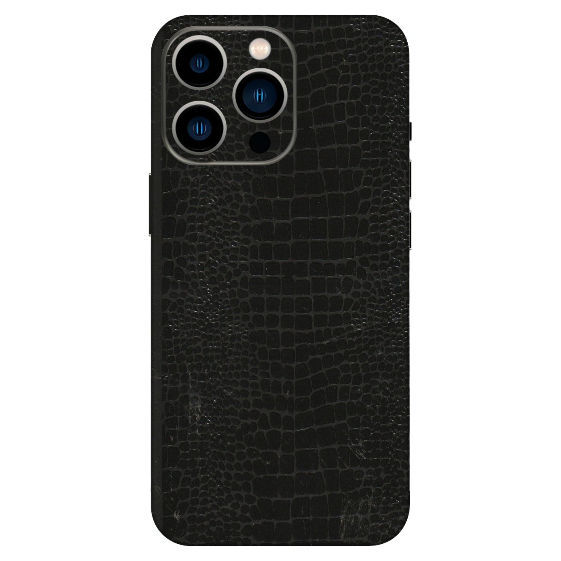 Apple iPhone Skins (All Models) - Snake Leather Black - 3D Embossed Finish (L-107) iPhone 13 Pro