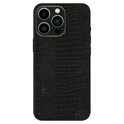 Apple iPhone Skins (All Models) - Snake Leather Black - 3D Embossed Finish (L-107) iPhone 13 Pro