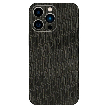 Apple iPhone Skins (All Models) - Black Abstract Pattern - 3D Embossed Finish (L-117) iPhone 13 Pro