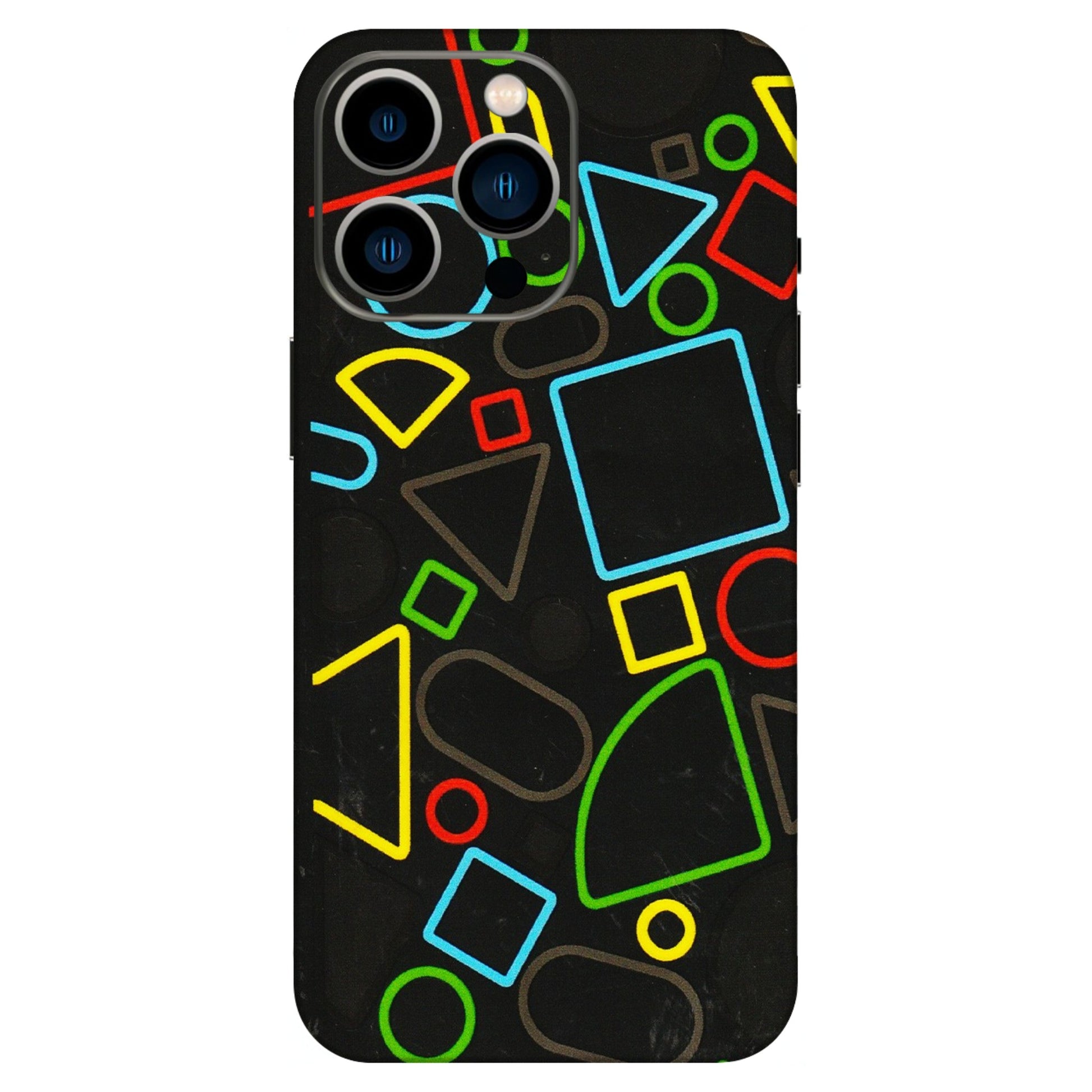 Apple iPhone Skins (All Models) - Black Shapes - 3D Embossed Finish (L-131) iPhone 13 Pro