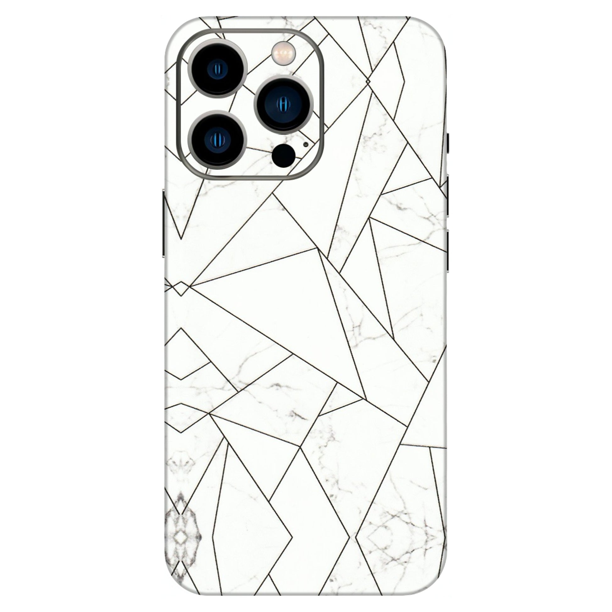 Apple iPhone Skins (All Models) - Luxury White Marble Effect - 3D Embossed Finish (L-168) iPhone 13 Pro