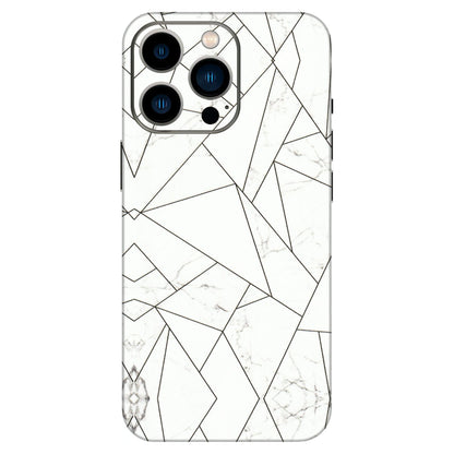 Apple iPhone Skins (All Models) - Luxury White Marble Effect - 3D Embossed Finish (L-168) iPhone 13 Pro