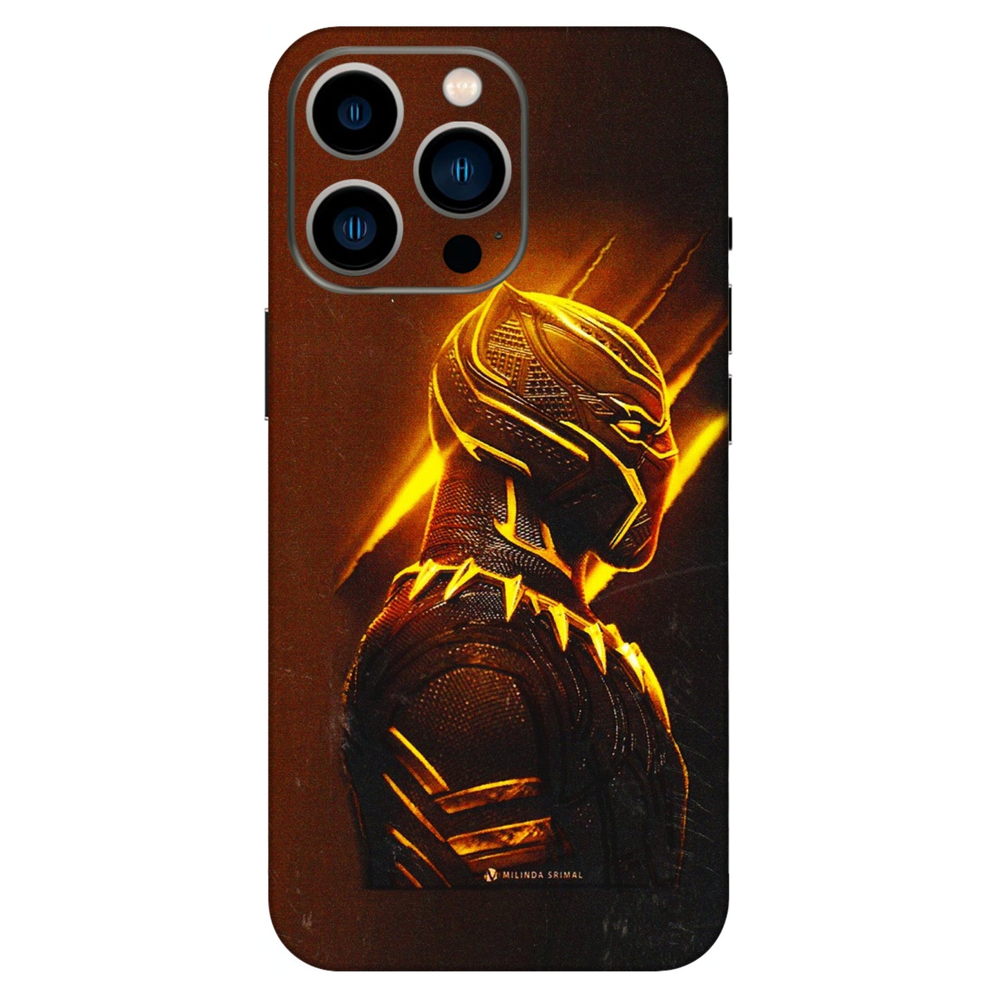 Apple iPhone Skins (All Models) - Gold Black Panther - 3D Embossed Finish (L-181) iPhone 13 Pro
