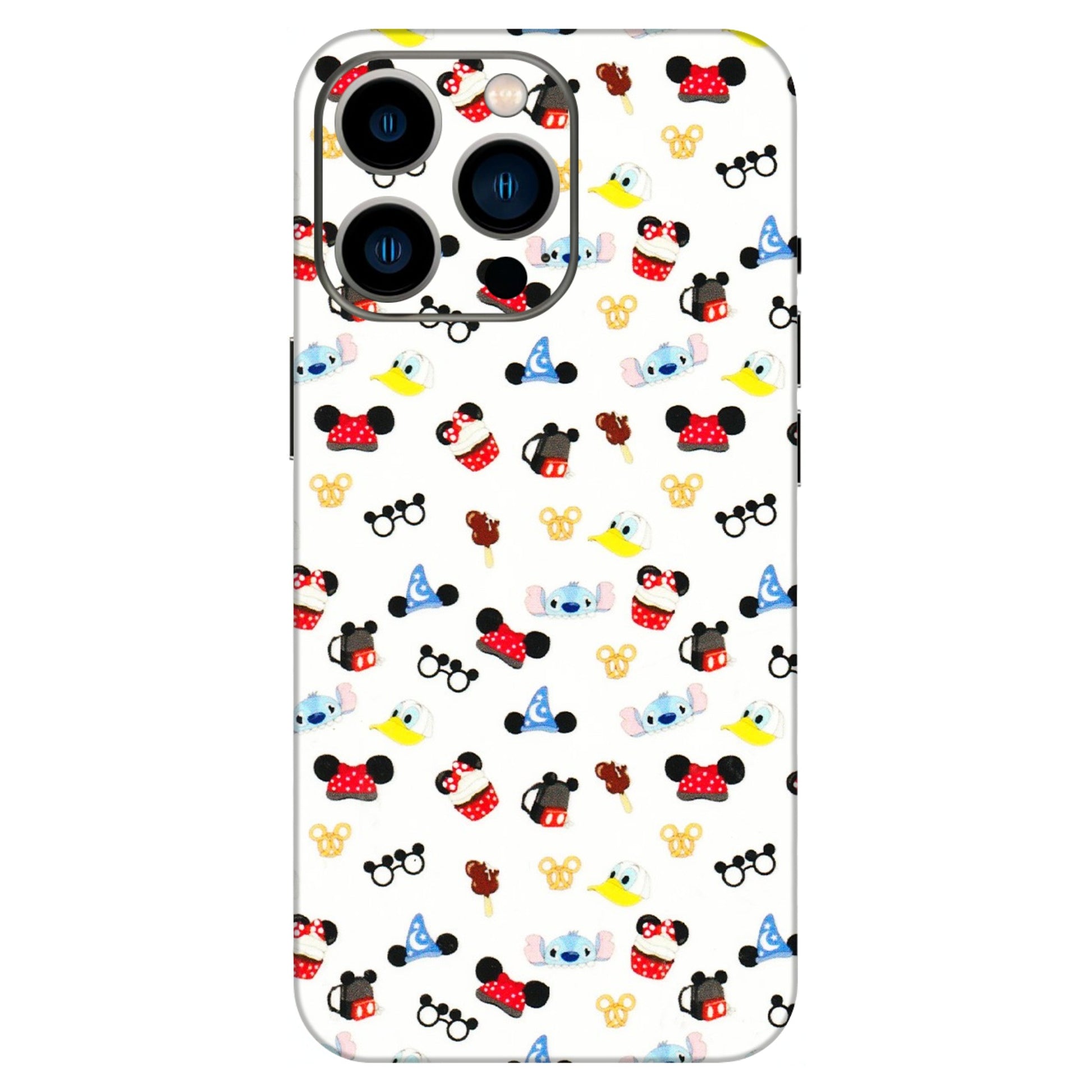 Apple iPhone Skins (All Models) - Minnie Mouse & Donald Doodles s - 3D Embossed Finish (L-194) iPhone 13 Pro