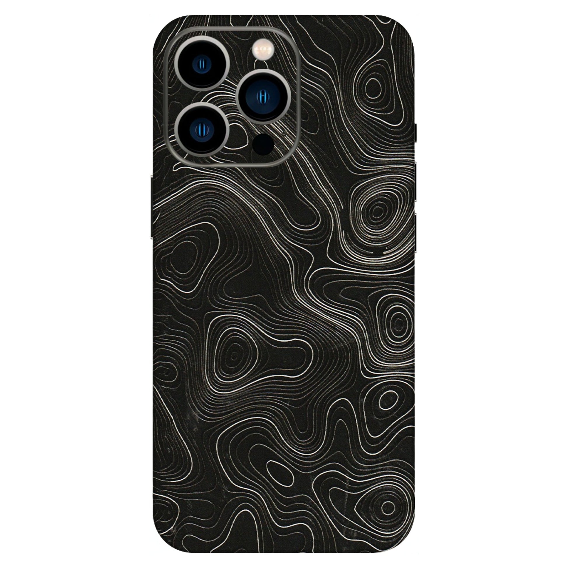 Apple iPhone Skins (All Models) - Black Swirl - 3D Embossed Finish (L-196) iPhone 13 Pro