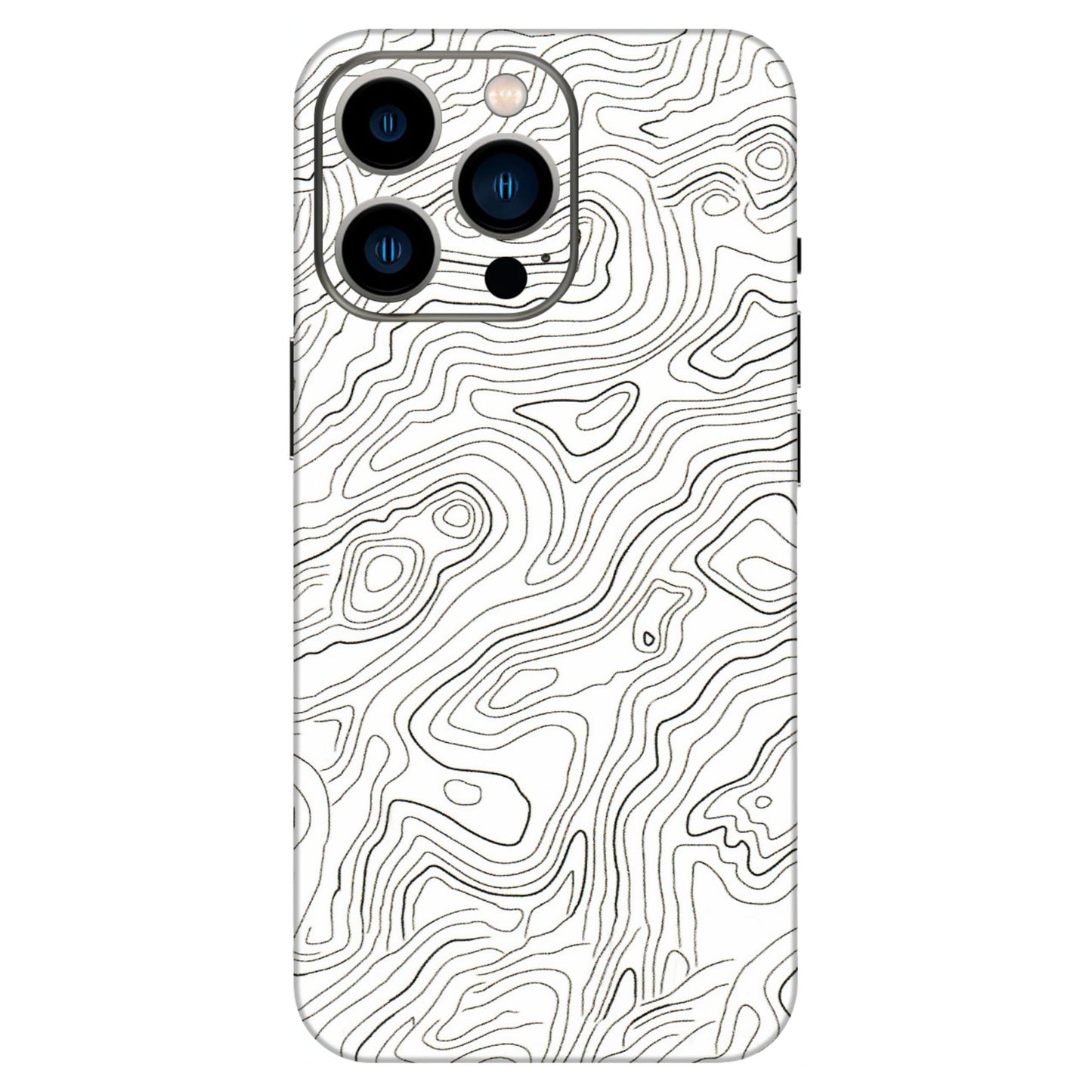 Apple iPhone Skins (All Models) - White Black Swirls - 3D Embossed Finish (L-219) iPhone 13 Pro